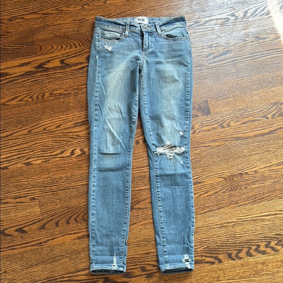 Z PAIGE Women’s 24 Distressed Blue Skinny Jeans - Picture 1 of 4